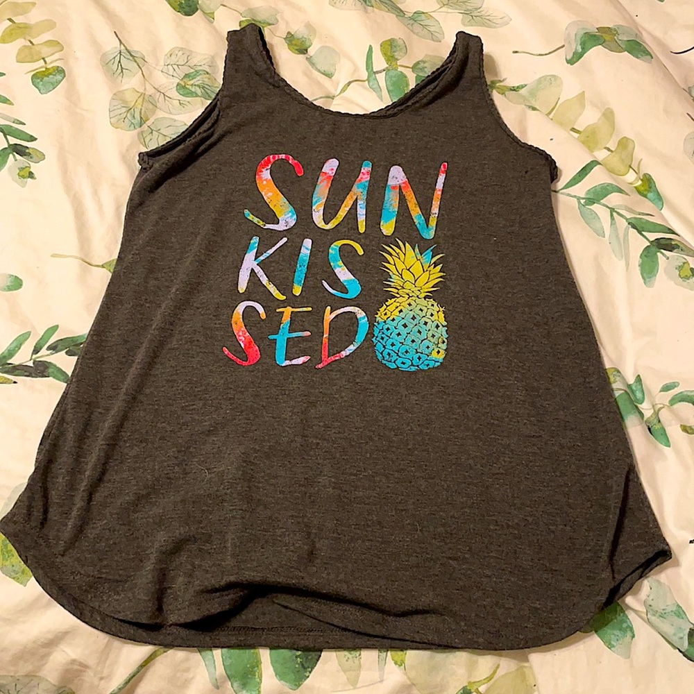 Gray sun kissed tank top